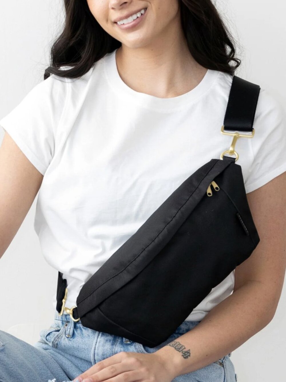 Canvelle Black Fanny Washable Belt Bag